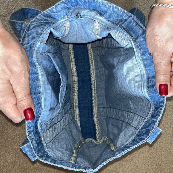 New LIGHT INDIGO DENIM Tote Bag Shoulder Bag👜 - Picture 5 of 7